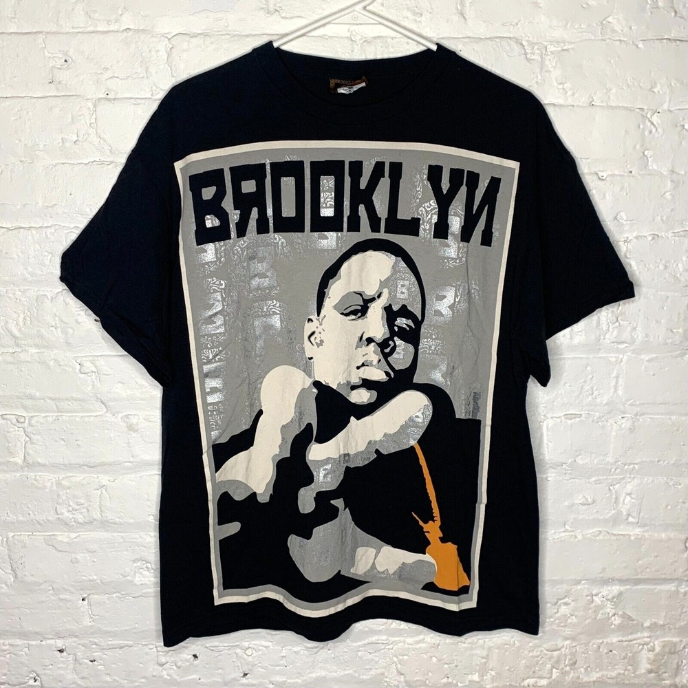 VTG The Notorious BIG Biggie Smalls Big Face Rap Tee Brooklyn Mint T-Shirt Sz‎ L